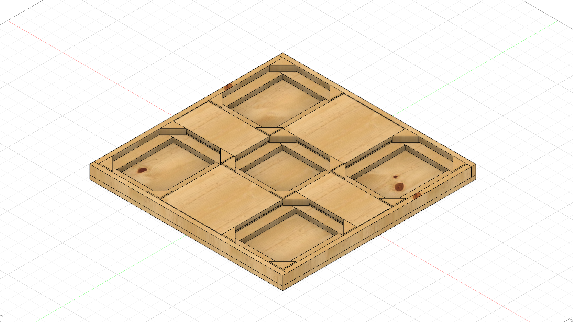 Frame sketch with the platforms and brackets