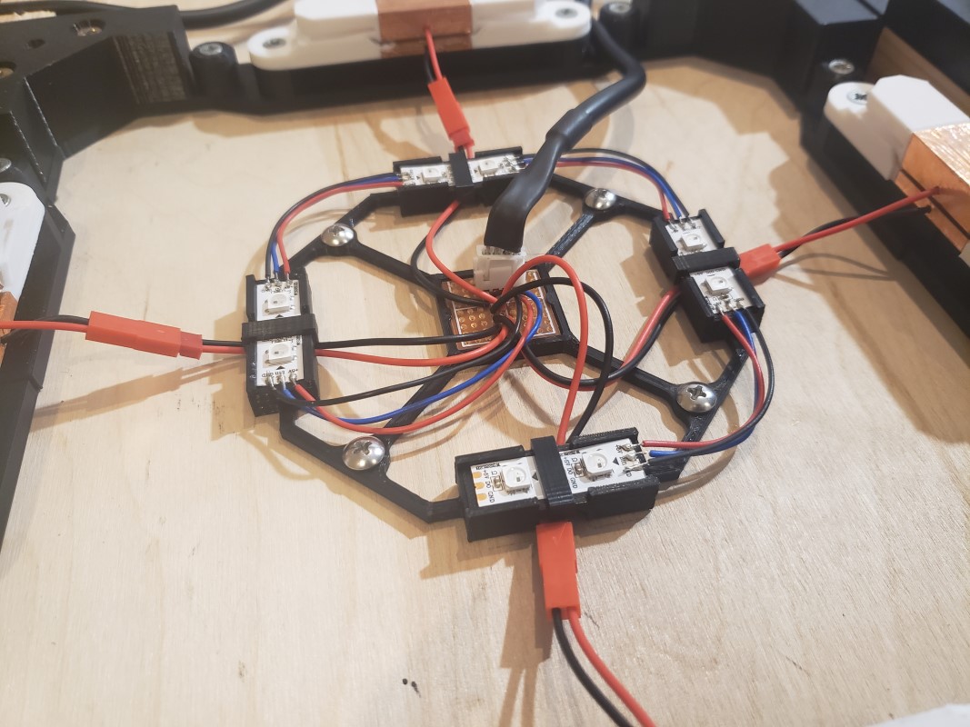 Sensors connected to LED module using JST connectors