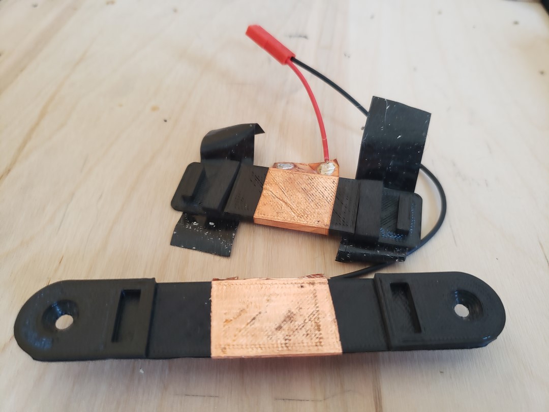 First sensor prototype. Foam pieces are on the top half